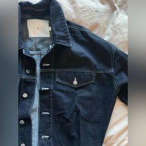 Oversized dark denim jacket